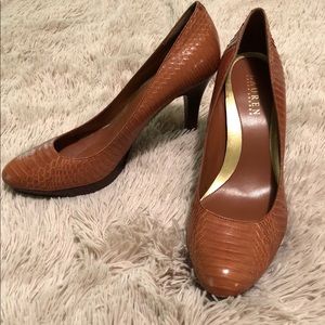 Lauren Ralph Lauren Snake Print Leather Heels